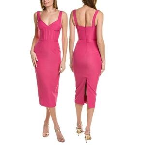Bardot Corset hot pink sweetheart neck sheath dress